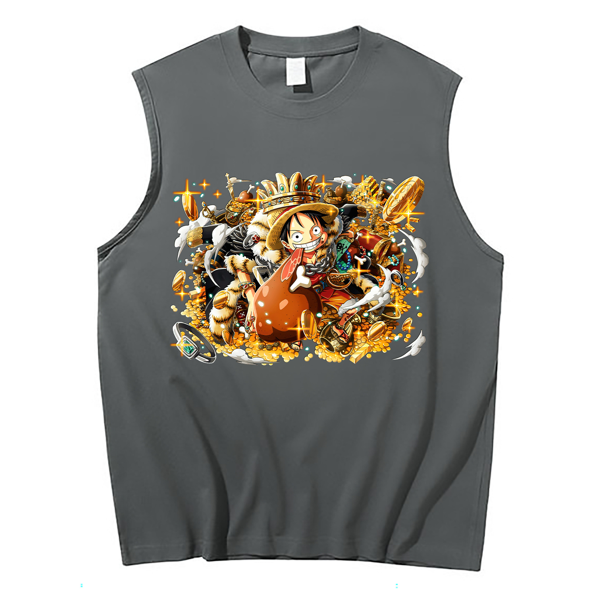 ワンピース モンキー・D・ルフィ ONE PIECE Monkey D. Luffy コットン100％タンクトップ（フロントプリント）